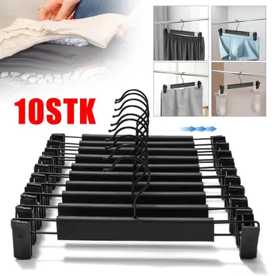 Produktbild von Kleiderbügel Hosenspanner 10/20X Clipbügel Hosenbügel Rockbügel Kunststoff NEU
