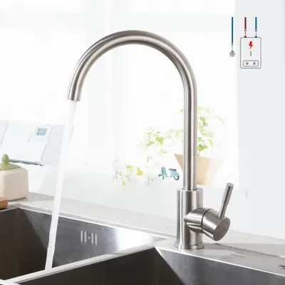 Produktbild von Lonheo Niederdruck Wasserhahn Küche Armatur aus Edelstahl, 360° Schwenkbar Küche Mischbatterie Einhebelmischer, Chrom