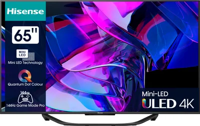 Produktbild von Hisense 65U7KQ 65 Zoll (164 cm) Fernseher 4K Mini LED ULED HDR Smart TV, Quantum Dot, 144Hz (VRR), HDMI 2.1, Game Mode Pro, Dolby Vision IQ & Atmos