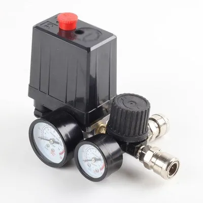 Produktbild von Luftdruckregler für Luftkompressorpumpe, 4-fach 220V Verteilerdruckregler mit Druckanzeige.