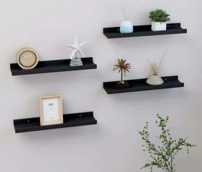 Produktbild von vidaXL Wandregale 4 Stk. Schwarz 40x9x3 cm