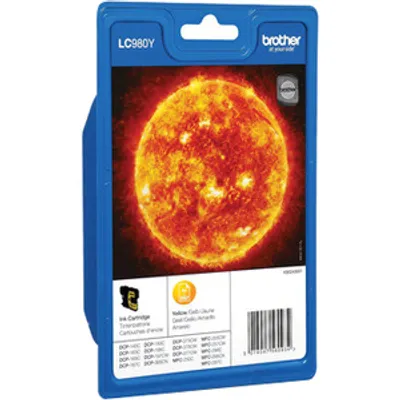 Produktbild von Brother LC980YBP - Gelb - original - Blisterverpackung - Tintenpatrone - für Brother DCP-145, 163, 165, 195, 365, 373, 375, 377, MFC-250, 255, 290, 295, 297