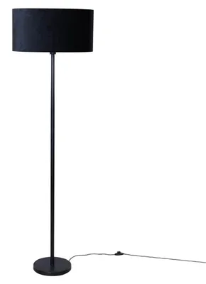 Produktbild von Stehleuchte Schwarz mit Ovalem Samt Schirm 50cm Simplo