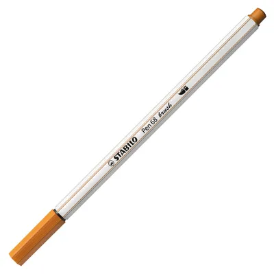Produktbild von Premium-Filzstift mit Pinselspitze für variable Strichstärken - STABILO Pen 68 brush - Einzelstift - ocker dunkel