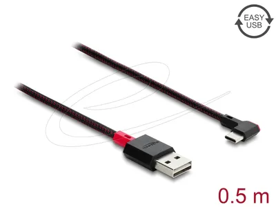 Zdjęcie produktu dla DeLOCK 81545, 0,5 m, USB A, USB C, USB 2.0, Czerwony, Czarny