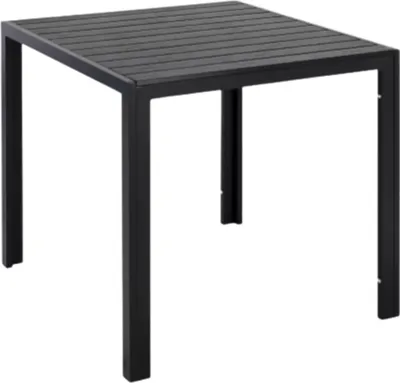 Immagine prodotto di Tavolo da giardino in alluminio 75x75x72cm - Nero - Piano in WPC - Tavolo da bistrot e da pranzo - Resistente alle intemperie e al calore - Per giardino, terrazza e balcone
