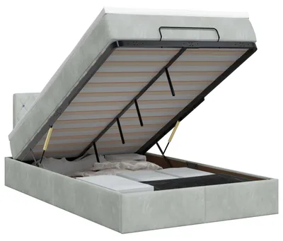 Productafbeelding van vidaXL Ottoman bed met matras, lichtgrijs, 120 x 200 cm, fluweel