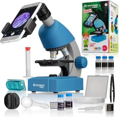 Immagine prodotto di Microscopio BRESSER JUNIOR 40x-640x, illuminazione LED, set sperimentale, blu