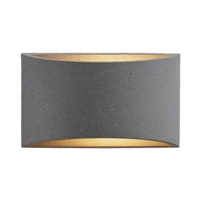 Produktbild von Lindby Wandleuchte Edvin, grau, Beton, 20 cm, up/down, G9