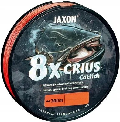 Produktbild von Jaxon CRIUS 8X Catfish Orange Geflochtene Angelschnur 300m
