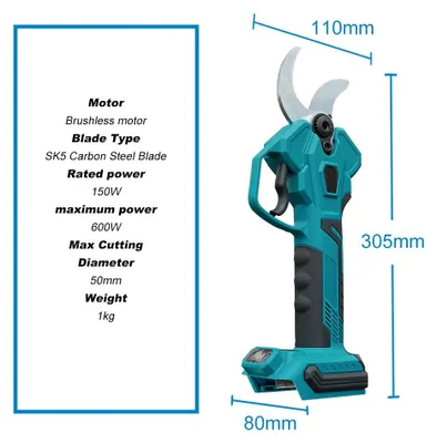 Immagine prodotto di Potatore elettrica - Potatore a batteria - Forbici da giardino - Senza fili - Motore brushless - con borsa da trasporto