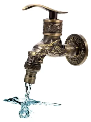 Produktbild von Vintage Wandwasserhahn, Antik, Nostalgie, Drachenmotiv, Zinklegierung, Wandarmatur für Zuhause, Küche, Bad, Garten
