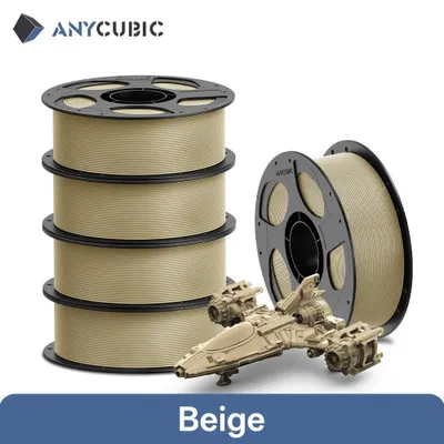 Image de Filament pour imprimante 3D - PETG 1,75 mm - 5 kg - Pour imprimantes 3D FDM/FFF - Beige