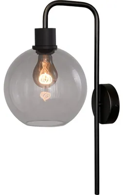 Productafbeelding van Wandlamp Lazise zwart met smoke glas