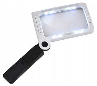 Zdjęcie produktu dla Verk 09216 Wielofunkcyjna lupa z oświetleniem LED 3,5x, 16 diod LED, 3 baterie AAA