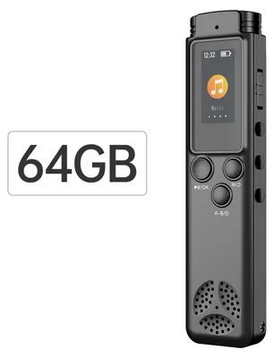 Produktbild von Digitaler Sprachrekorder, 64 GB, sprachaktivierte Audioaufnahme, Rauschunterdrueckung mit Wiedergabe, MP3-Musikplayer, 280 Stunden Aufnahmedateien, Geraeteunterstuetzung, Passwort fuer Vorlesungen, Besprechungen, Unterrichtsgespraeche