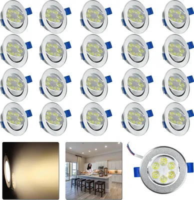 Obrázek produktu pro XMTECH 20X 3W LED bodové zapuštěné svítidlo Teplá bílá stropní bodové zapuštěné bodové svítidlo Stropní reflektor