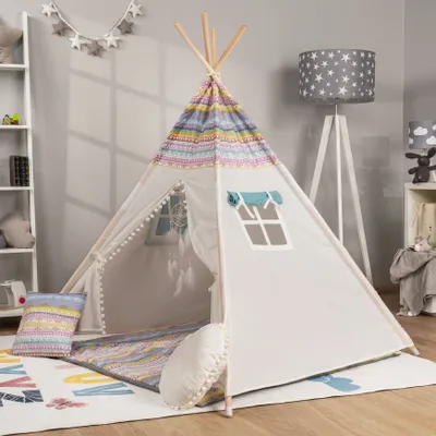 Produktbild von Tipi Kinderzelt für Kinderzimmer Zelt Spielzimmer Indoor Stabil Robust