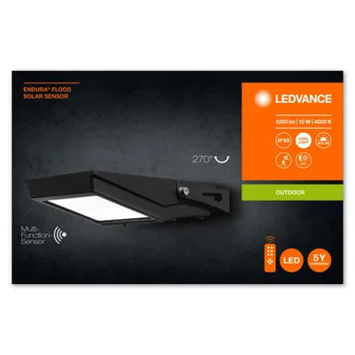 Obrázok produktu pre Reflektor LED so solárnym panelom+PIR LEDVANCE ENDURA FLOOD SOLAR 10W/840