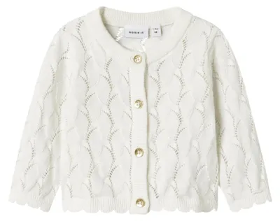 Zdjęcie produktu dla Kardigan damski NAME IT Nbfnajsa Ls, kolor Cloud Dancer, rozmiar 74 EU