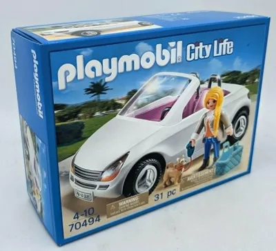 Produktbild von PLAYMOBIL 70494 elegantes Cabriolet mit Frau und Hund Korb