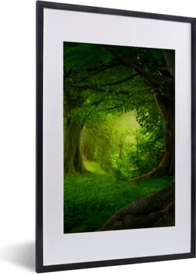 Produktbild von MuchoWow® Gerahmtes Poster Bäume - Wald - Grün - Landschaft - Natur 40x60 cm - Poster mit Schwarzem Bilderrahmen Wandposter Rahmen Foto Bilder - Poster in Rahmen