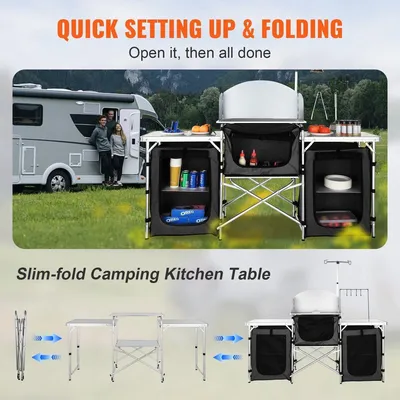 Image de Cuisine de camping - Armoire de camping pliante - Table de cuisson pour camping