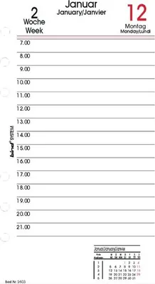 Produktbild von bind Ersatzkalender 2025 für Terminplaner A6 Modell 10603 Tageskalender