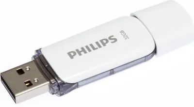 Produktbild von Philips USB-Stick 32GB Drive Snow, USB 2.0, Farbe: Grau