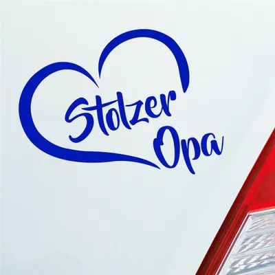 Produktbild von Auto Aufkleber Stolzer Opa Liebe Herz Großvater Enkel 12x10 cm Dunkelblau Sticker Heckscheibenaufkleber