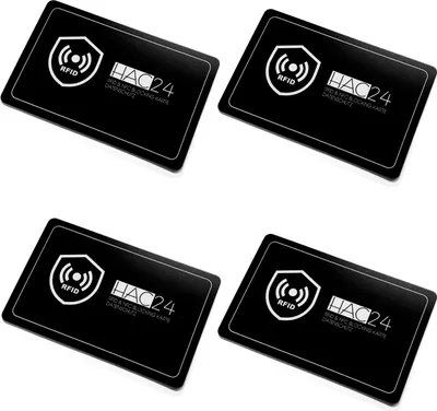 Productafbeelding van Set van 4 RFID-blokkeringskaarten voor portemonnee | NFC-beschermingskaart voor portemonnee | Signaalblokkeringskaart voor portemonnee | Bescherming voor creditcards en paspoorten