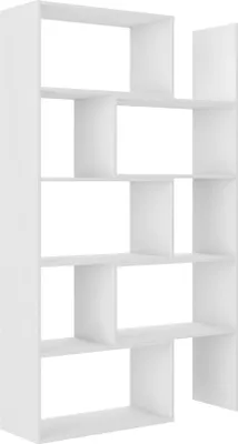 Produktbild von Masseno Buchregal LORIS für Wohnzimmer Büro oder Lesezimmer 125x33x188 cm, Weiß