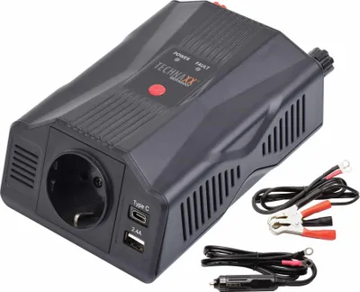 Productafbeelding van Technaxx TE24, auto-omvormer, 12V, 300W, 230V, DC naar AC, zwart