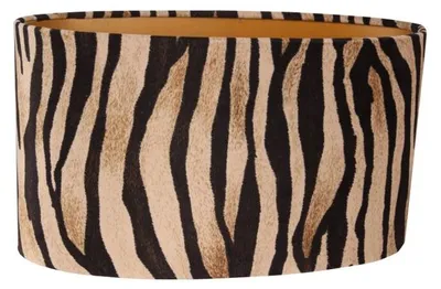 Zdjęcie produktu dla Abażur 35 cm - wzór zebry - brązowy - materiałowy