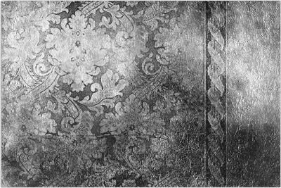 Produktbild von Wallario Wandbild Schnörkelmuster in grau, Größe: 61 x 91,5 cm, Poster mit rahmenlosen Bildhalter