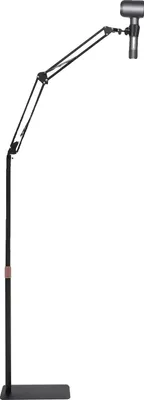 Zdjęcie produktu dla Uchwyt na suszarkę do włosów, regulowana wysokość 55-100 cm, obrót 360°, udźwig 1 kg, materiał stal węglowa, ciężka podstawa