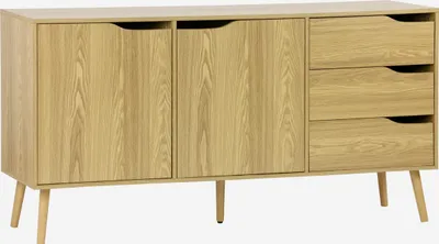 Immagine prodotto di Credenza scandinava a 2 ante effetto legno di noce, 160cm, Effetto frassino