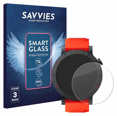 Produktbild von 3x Savvies Schutzglas Folie für Nothing CMF Watch 3 Pro 9H Panzer Schutzfolie Glas Displayschutz klar transparent