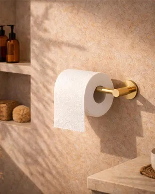 Immagine prodotto di Portarotolo in acciaio oro spazzolato Minimal