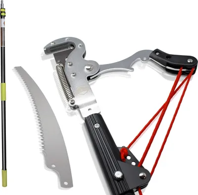 Obrázok produktu pre Iceberk teleskopická nožnica na stromy + píla na stromy (1,45–3,70 m) – reťazová píla, píla na konáre, teleskopická nožnica na strihanie stromov a hustých kríkov bez rebríka