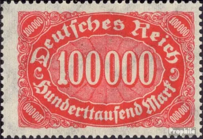 Produktbild von Briefmarken Deutsches Reich 1922 Mi 257III, Ausbuchtung an der 1 (Feld 9) postfrisch Ziffern Ergänzungs-Werte