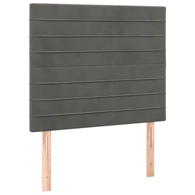 Image de vidaXL Têtes de lit 2 pcs. Gris foncé 90x5x78/88 cm velours