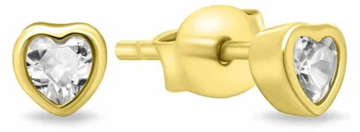 Immagine prodotto di Delicati orecchini placcati oro con cuori in zircone EA599Y