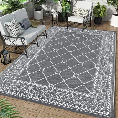 Productafbeelding van Famanu buitentapijt, 150 x 240 cm - duurzaam - waterdicht - omkeerbaar - geschikt voor terras en balkon