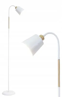 Zdjęcie produktu dla Lampa Podłogowa Biały E27 Drewno Nowoczesna Do Salonu 150Cm