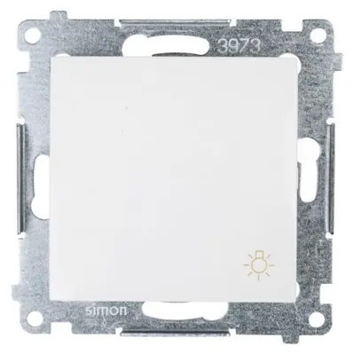 Produktbild von Kontakt-Simon DS1.01/11, Drucktasten-Schalter, Kunststoff, Weiß, IP20, IP44, 250 V, 10 A