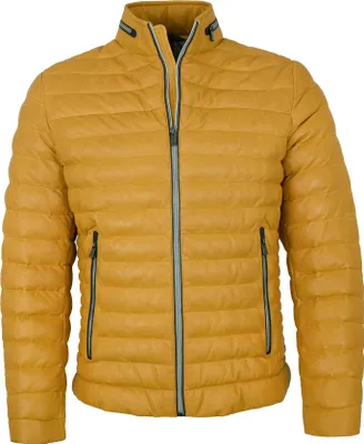 Produktbild von Milestone - Herren Lederjacke Steppjacke Lammnappa gebranntes gelb : 60