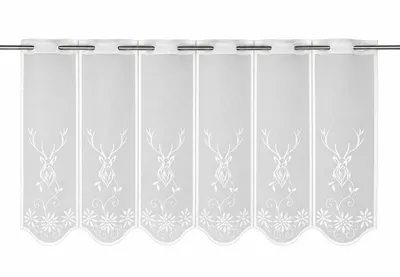 Produktbild von Scheibengardine Jacquard Hirsch weiß BxH 150x45cm