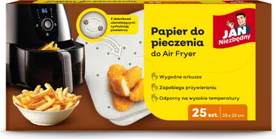 Obrázok produktu pre JAN N. papier na pečenie v listoch pre fritézy bez oleja, 25 kusov