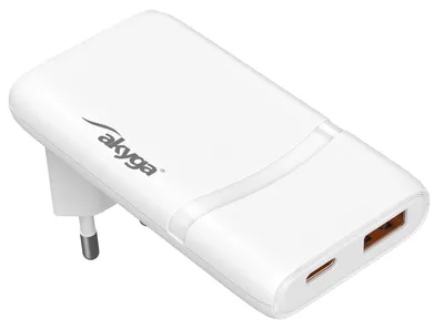 Obrázok produktu pre Akyga USB Ladegerät 65 W USB-C®, USB-A Weiß, Auto, AC, Biela